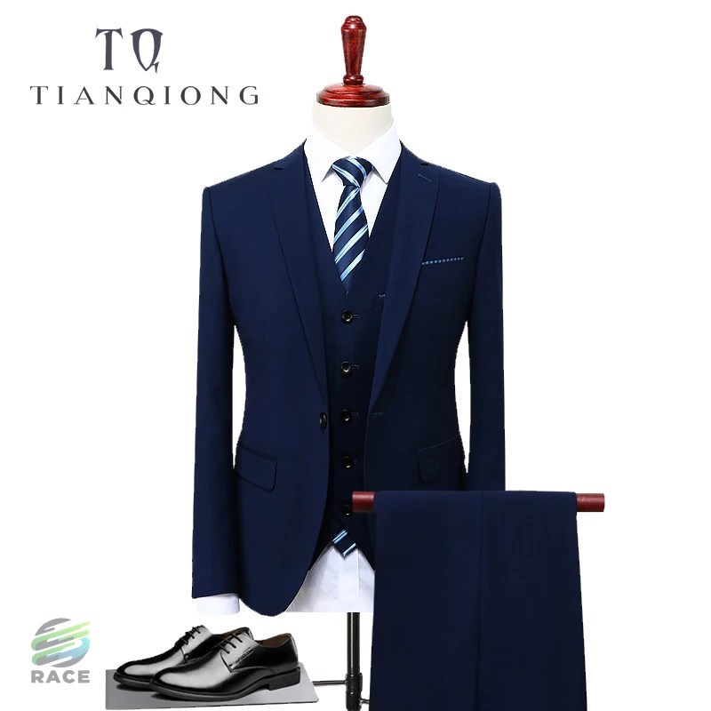 Tian qiong-メンズ3ピーススーツ 韓国ファッション ビジネススーツ デザイナー ウェディングスーツ スリム サイズ2018