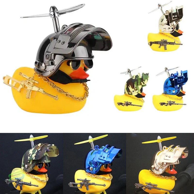 車用わいいラバーダックおもちゃ 黄色アヒル ダッシュボード装飾 自転ガジェット ヘリコプター アクセサリー